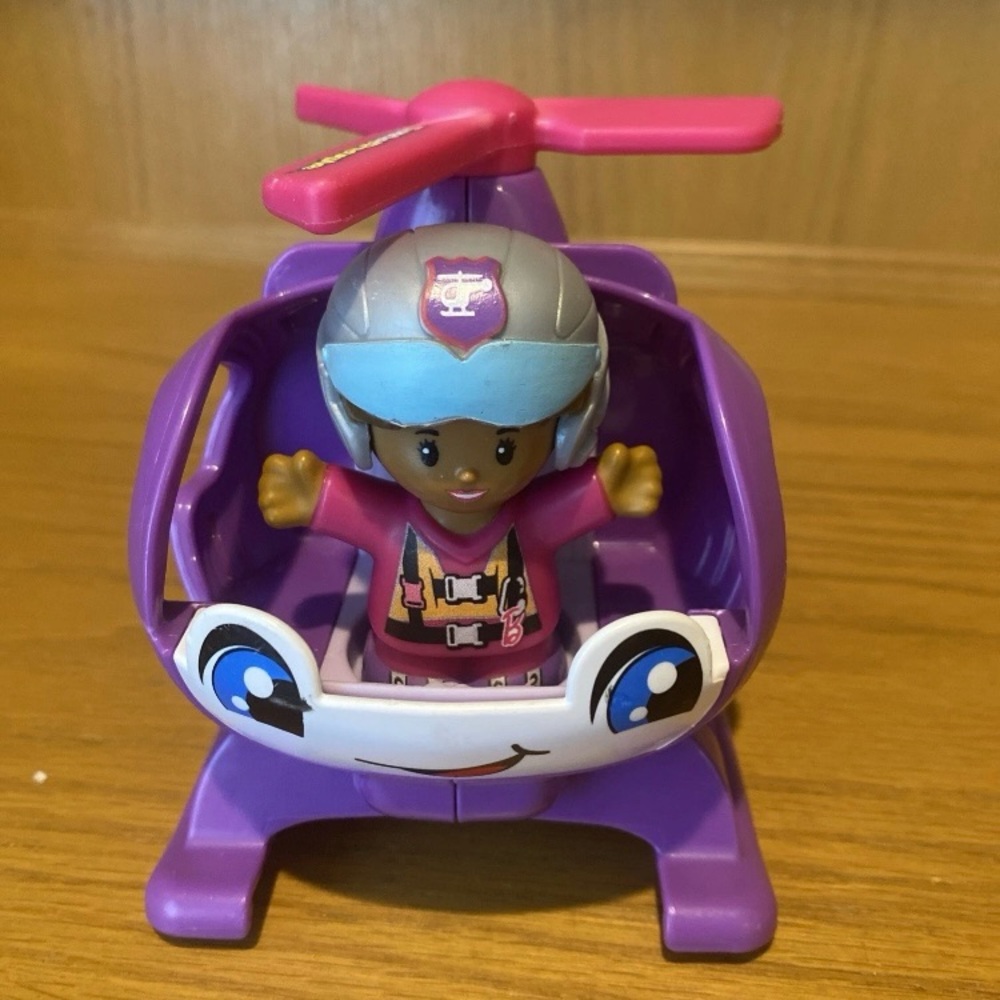 Fisher-Price Little People Barbie Helicopter &‎ Pilot Figure - Purple & Pink